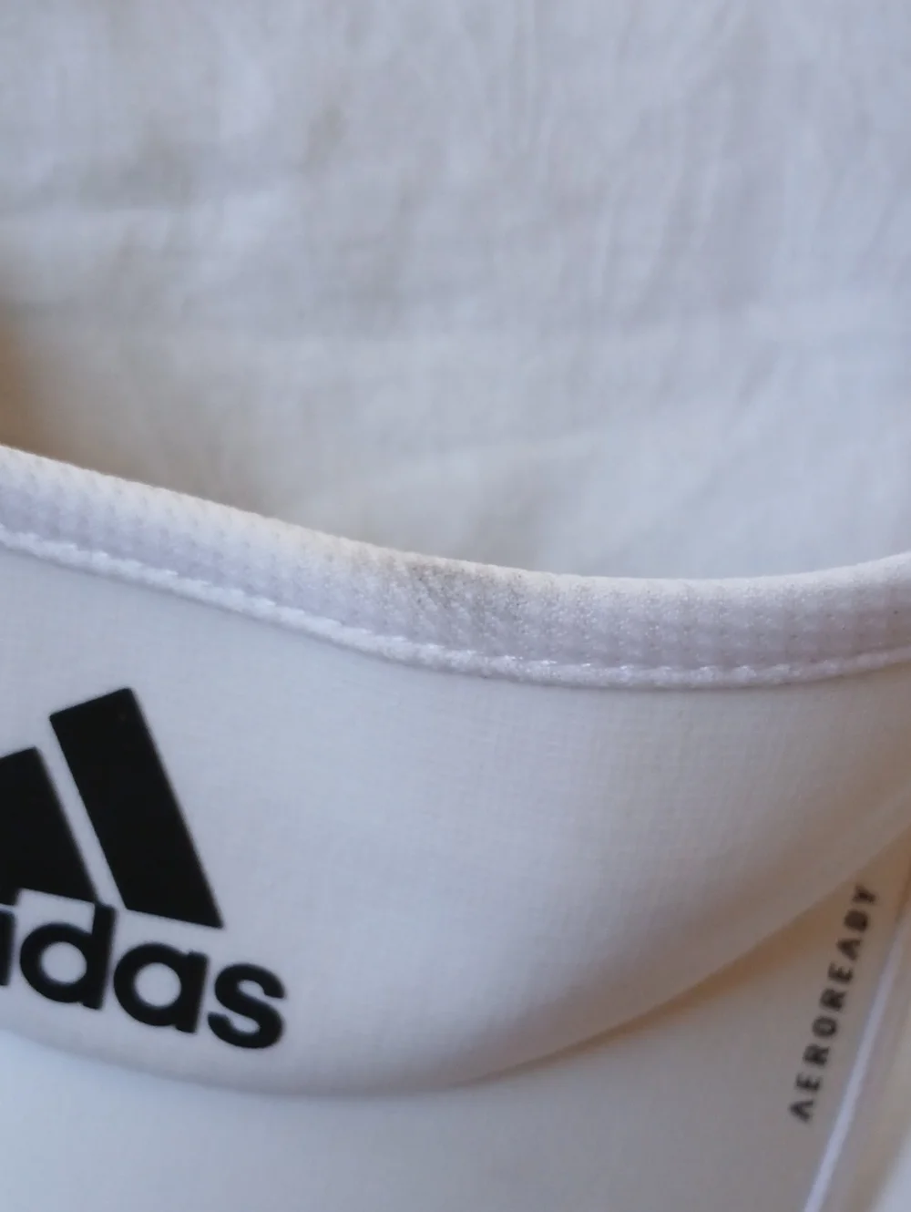 Adidas White Gray Aeroready Adjustable Visor Black Logo Hat
